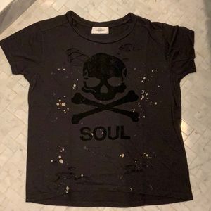 Soulcycle - Gray - skull & crossbones shirt - L